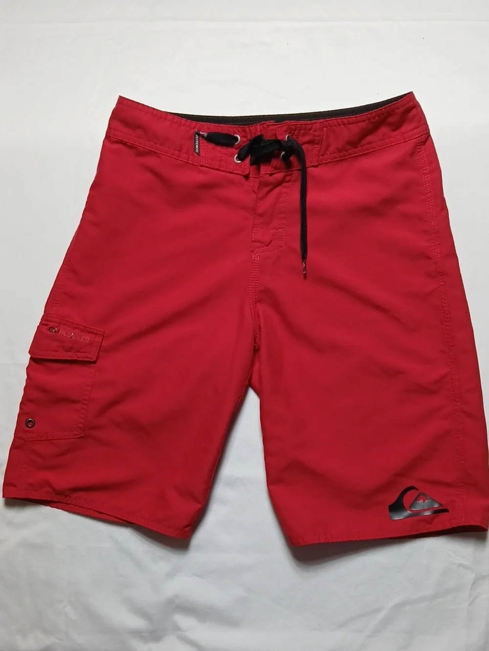 Quiksilver Red Swim Trunks with Black Drawstring Size 27